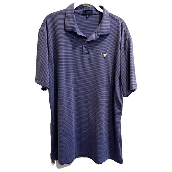 Peter Millar Summer Comfort Mens Polo Shirt XL Blue Stripes LogoCrown Crafted - Picture 1 of 8